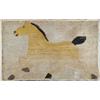 Image 1 : FOLK ART TROTTING HORSE HOOKED RUG.