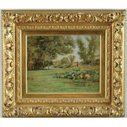 ALFRED T ORDWAY (American, 1819-1897) THE PUMPKIN PATCH.