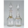 Image 1 : PAIR OF CUT GLASS THREE RING DECANTERS.
