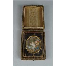 SIGNED (European, Early 19th Century) BEDROOM MINIATURE.