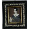 Image 1 : UNSIGNED (19th Century) MINIATURE ON IVORY PORTRAIT OF WOMAN WITH HANDKERCHIEF.