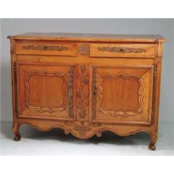 OUTSTANDING FRENCH PROVINCIAL WALNUT BUFFET.