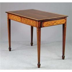 FINE 18TH CENTURY ENGLISH ADAMS STYLE TWO DRAWER TABLE.