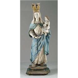 OUTSTANDING POLYCHROME CARVED SANTOS FIGURE.