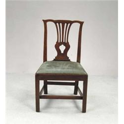 GEORGE III MAHOGANY SIDE CHAIR.