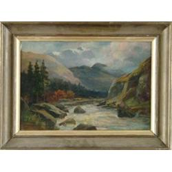 HERMAN FUCHSEL (FUECHSEL) (American, 1833-1915) MOUNTAIN RIVER.