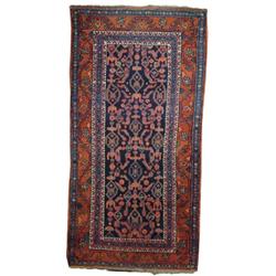 SEMI-ANTIQUE PERSIAN HAMADAN ORIENTAL RUG.