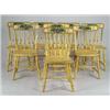 Image 1 : SET OF EIGHT NEW ENGLAND MUSTARD PAINTED DECORATED WINDSOR CHAIRS.