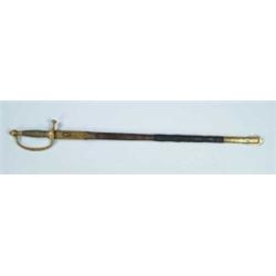 BRASS-HANDLED U.S. ISSUE SWORD.