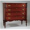 Image 1 : SHERATON MAHOGANY BOWFRONT FOUR DRAWER CHEST.