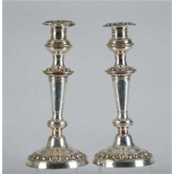 PAIR OF SHEFFIELD TYPE CANDLESTICKS.