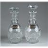 Image 1 : FINE PAIR OF THREE RING CUT LIQUOR DECANTERS.