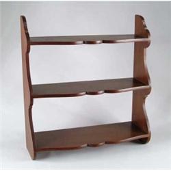 FINE WALNUT GRADUATED HANGING SHELF.