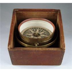 EARLY CASED DRY COMPASS BY HAGGER & BROTHER, BALTIMORE.