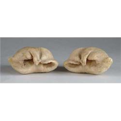 PAIR OF WHALE EAR BONES.
