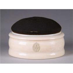 FINE IVORY PIN CUSHION JEWELRY BOX.