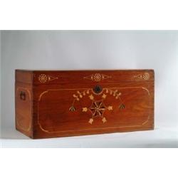 ANTIQUE INLAID SEAMAN’S CHEST.