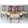 Image 1 : FINE SET OF BENCH MADE HEPPLEWHITE STYLE SHIELD BACK DINING CHAIRS.