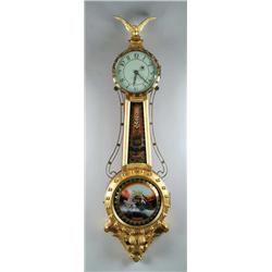OUTSTANDING GIRANDOLE BANJO CLOCK BY FOSTER CAMPOS OF PEMBROKE, MASS.