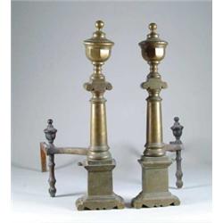 FINE BRASS FEDERAL ANDIRONS.