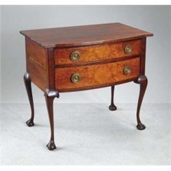 MAHOGANY TWO DRAWER BALL AND CLAW FOOT LOWBOY.