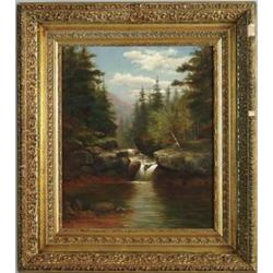 SYLVESTER PHELPS HODGDON (American, 1830-1906) NEW HAMPSHIRE WATERFALL.