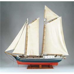 NICE PAINTED AND OUTFITTED SHIP MODEL.