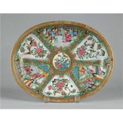 OVAL SHALLOW ROSE MEDALLION SERVING BOWL.