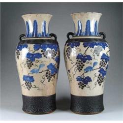 PAIR OF ORIENTAL LARGE VASES.