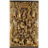 Image 1 : OUTSTANDING CARVED WOOD PLAQUE WITH ORIENTAL SCENES.