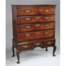 ENGLISH ANTIQUE OAK CHEST ON FRAME.