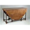 Image 1 : EARLY ENGLISH OAK SPIRAL CARVED GATELEG TABLE.
