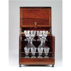 FINE ROSEWOOD FITTED TANTALUS.