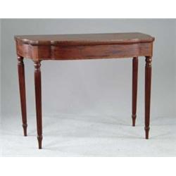FINE SHERATON INLAID MAHOGANY CARD TABLE.