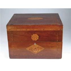 INLAID MAHOGANY HINGED BOX.