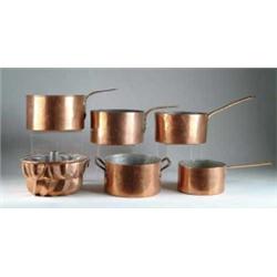 FINE LOT OF COPPER KITCHENWARE.