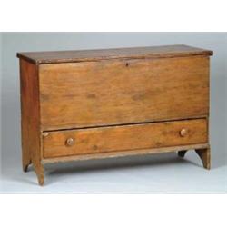ONE DRAWER LIFT TOP BLANKET CHEST.