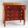 Image 1 : FEDERAL STATE OF MAINE MAPLE AND MAHOGANY FOUR DRAWER CHEST.