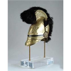 DECORATIVE FIREMAN’S HELMET LAMP.