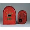 Image 1 : TWO RED CAST IRON FIRE ALARM BOXES.