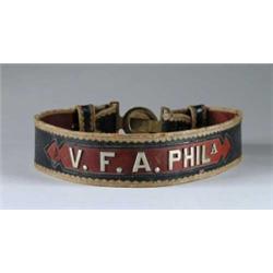 LEATHER AND BRASS FIREMAN’S BELT.