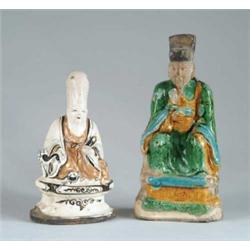 TWO ORIENTAL POTTERY FIGURES.