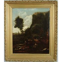 SIGNED (American, 19th Century) WESTERN LANDSCAPE.
