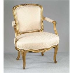 ANTIQUE FRENCH GILT ARMCHAIR.