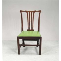 ENGLISH MAHOGANY CHIPPENDALE SIDE CHAIR.