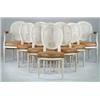 Image 1 : SET OF TWELVE LOUIS XVI STYLE IVORY PAINTED CANE SEAT DINING CHAIRS.