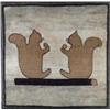 Image 1 : FOLK ART SQUIRREL HOOKED RUG.