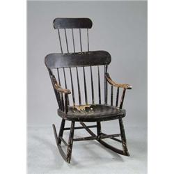 PAINTED COMB BACK WINDSOR ROCKER.