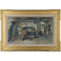 J. SCOTT (19th Century) PROTECTING THE DEER.