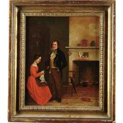 ATTRIBUTED TO DAVID CLAYPOOL JOHNSON (American, 1799-1865) THE SEAMSTRESS.